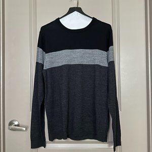 Black and Grey Stripe Crewneck Sweater (Apt 9)